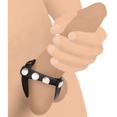 Cock Gear Leather Snap-on Cock Harness - Black